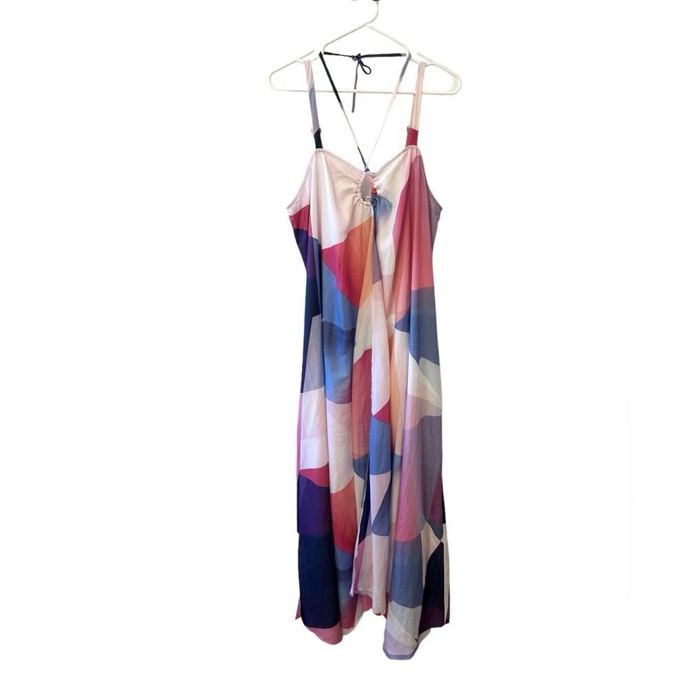 Lane Bryant 6th & Lane Colorful Abstract Handkerchief Hem Dress Size 20 NWT